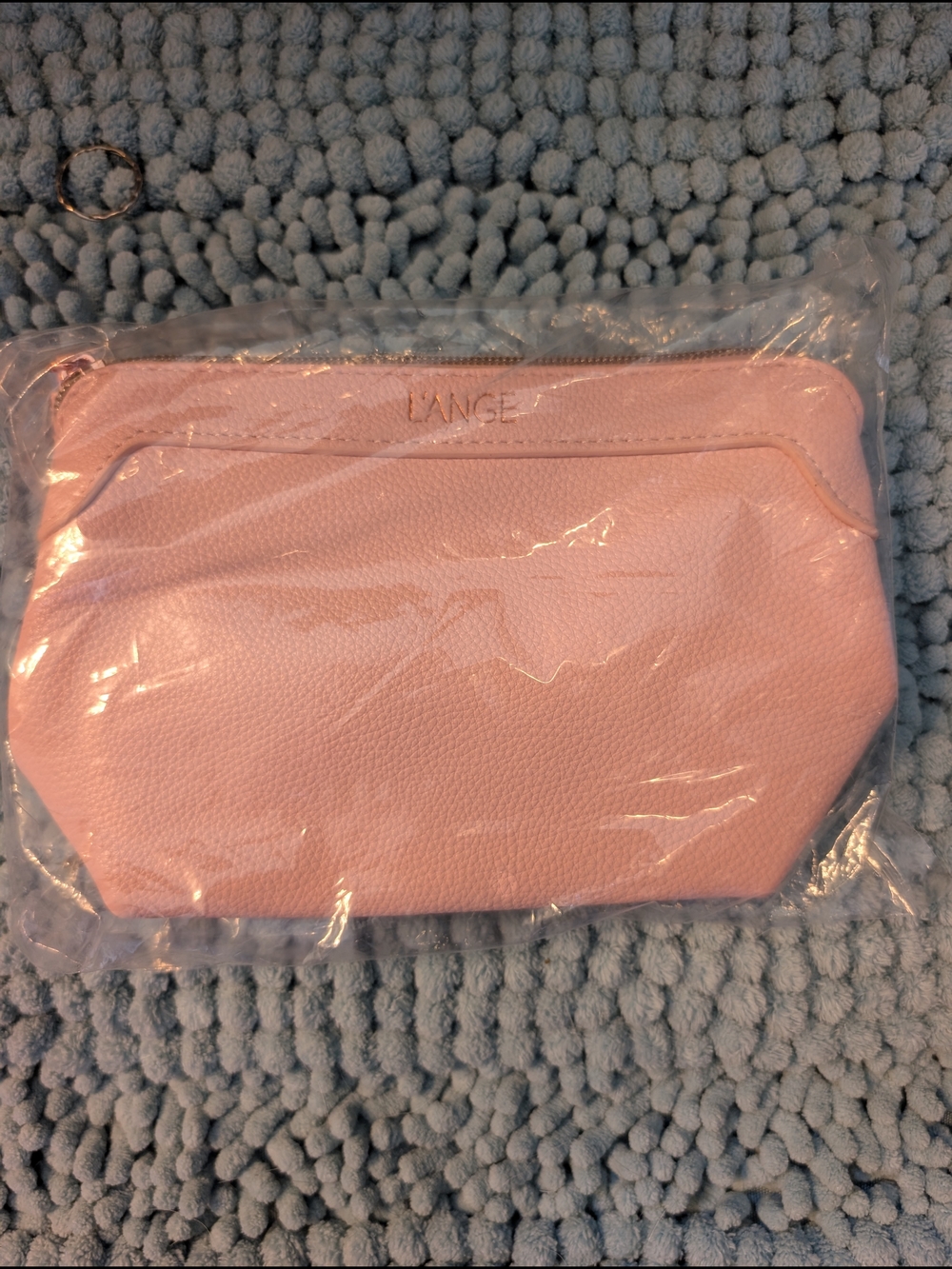 Lange Blush Pink Leather Cosmetic Pouch